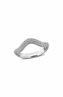DELMAR White Topaz Curved Band Ring