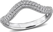 DELMAR White Topaz Curved Band Ring