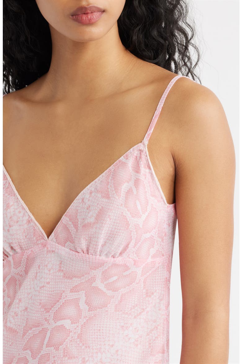 Snakeskin Print Flounce Hem Minidress, Alternate, color, PINK SNAKE