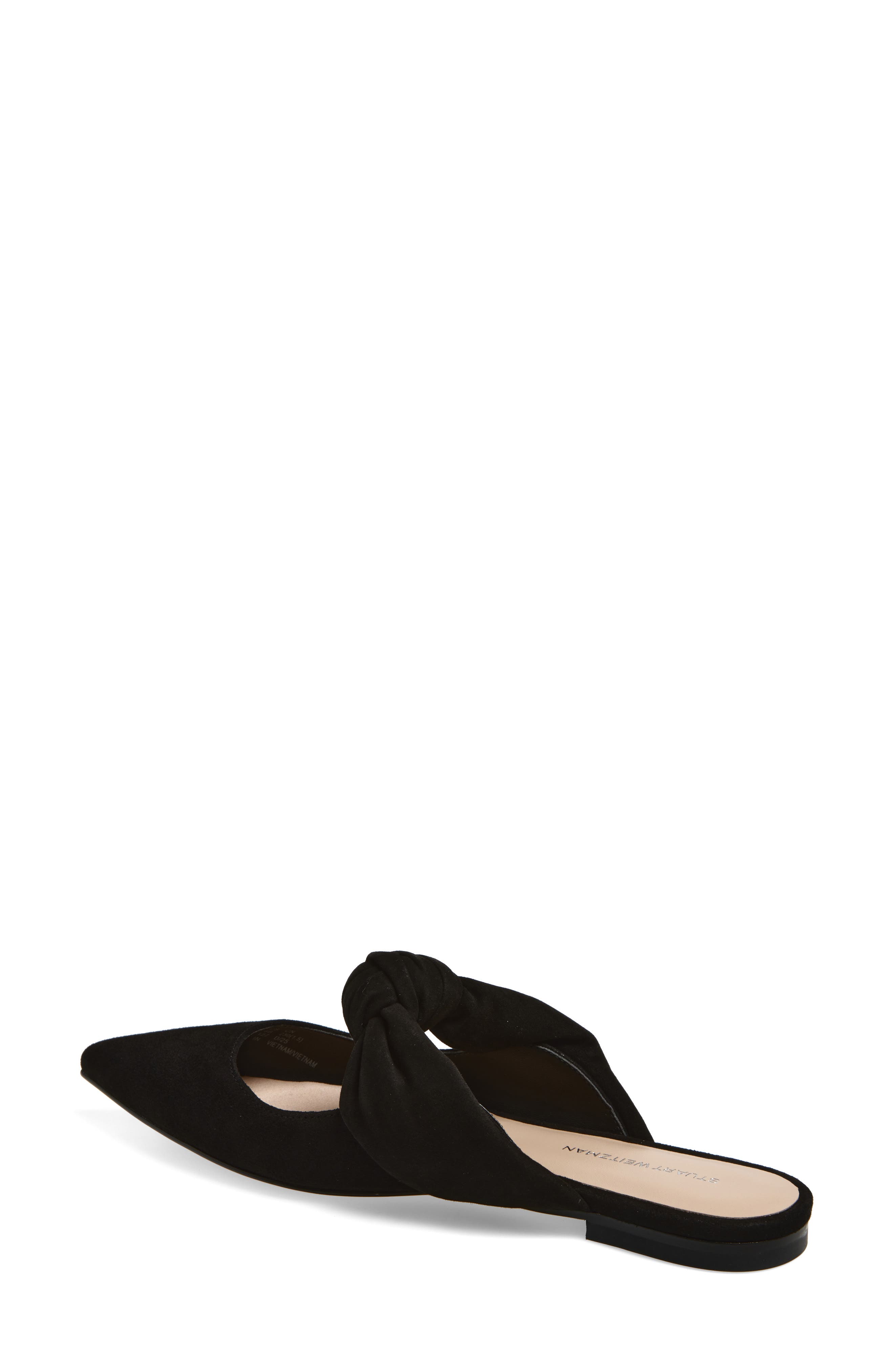 Stuart Weitzman Solange Knotted Mule, Alternate, color, Black