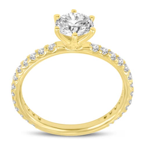 Luvmyjewelry 14k Yellow Gold Round Cut Lab Grown Diamond Engagement Ring In 14k Yellow Gold