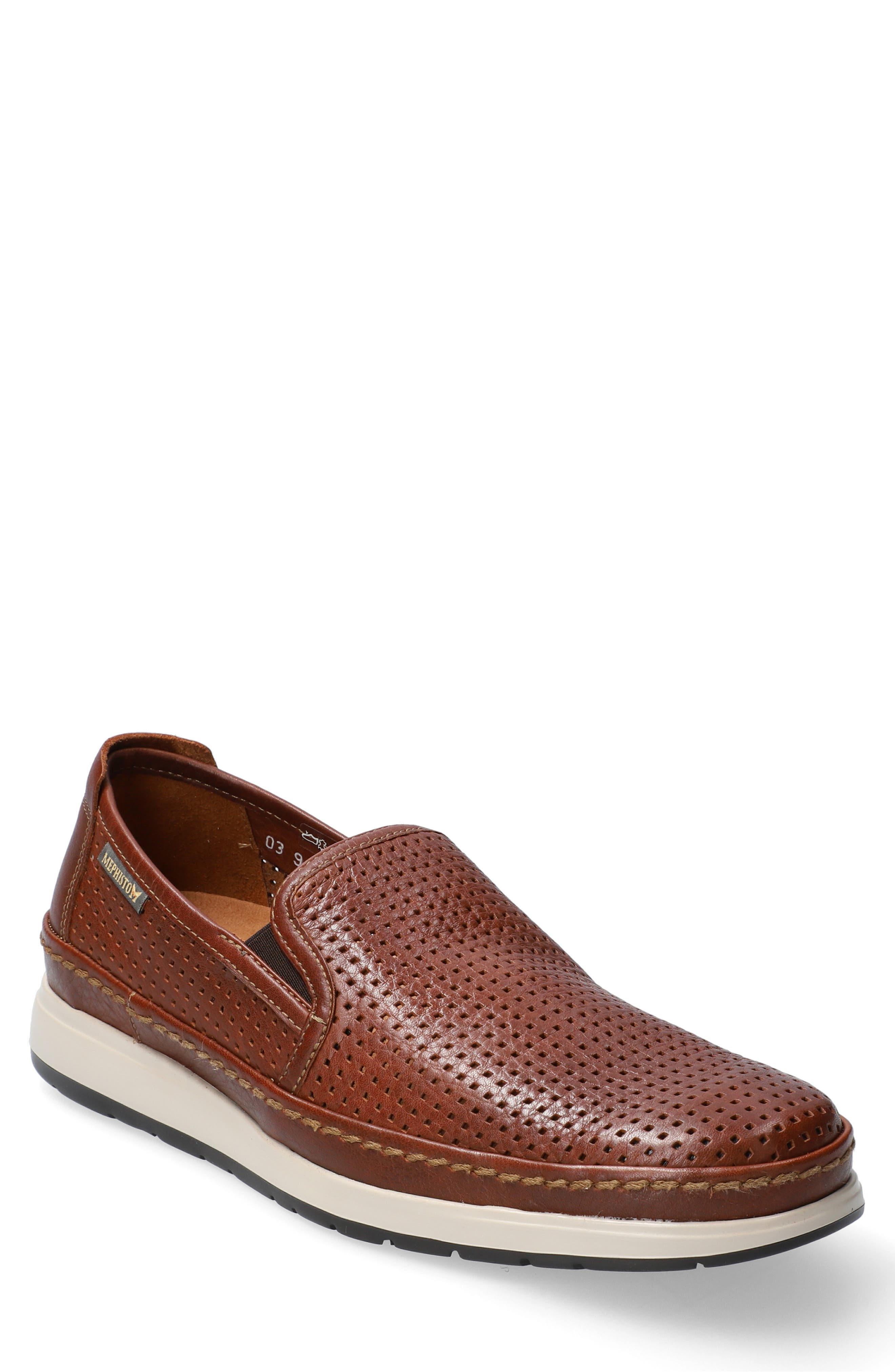 Hadrian Perforated Slip-On, Main, color, HAZELNUT