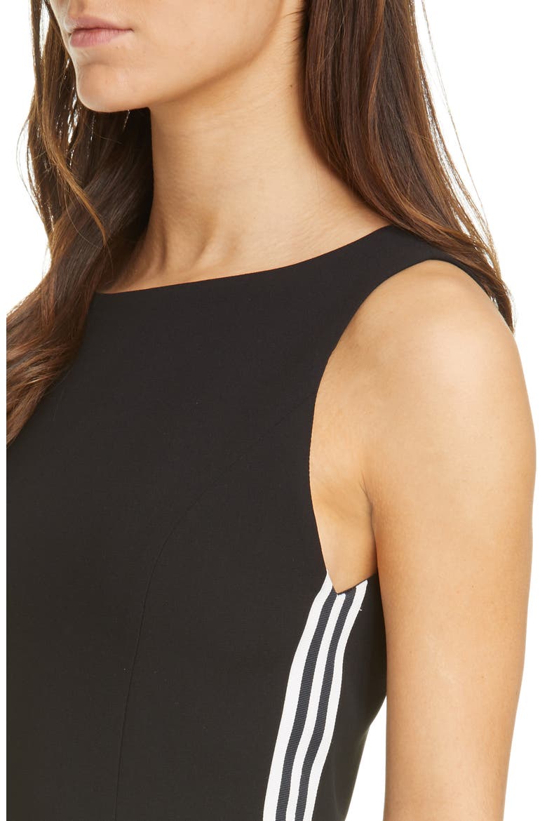 Lindsey Structured Fit & Flare Dress, Alternate, color, BLACK/ WHITE