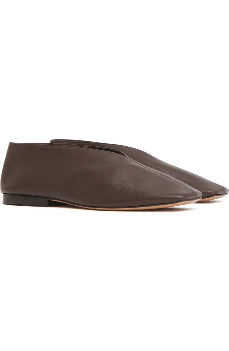 Mansur Gavriel Square Toe Flat, Main, color, Chocolate