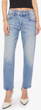 MOTHER Lil' Hiker Hover Mid Rise Slim Straight Leg Jeans