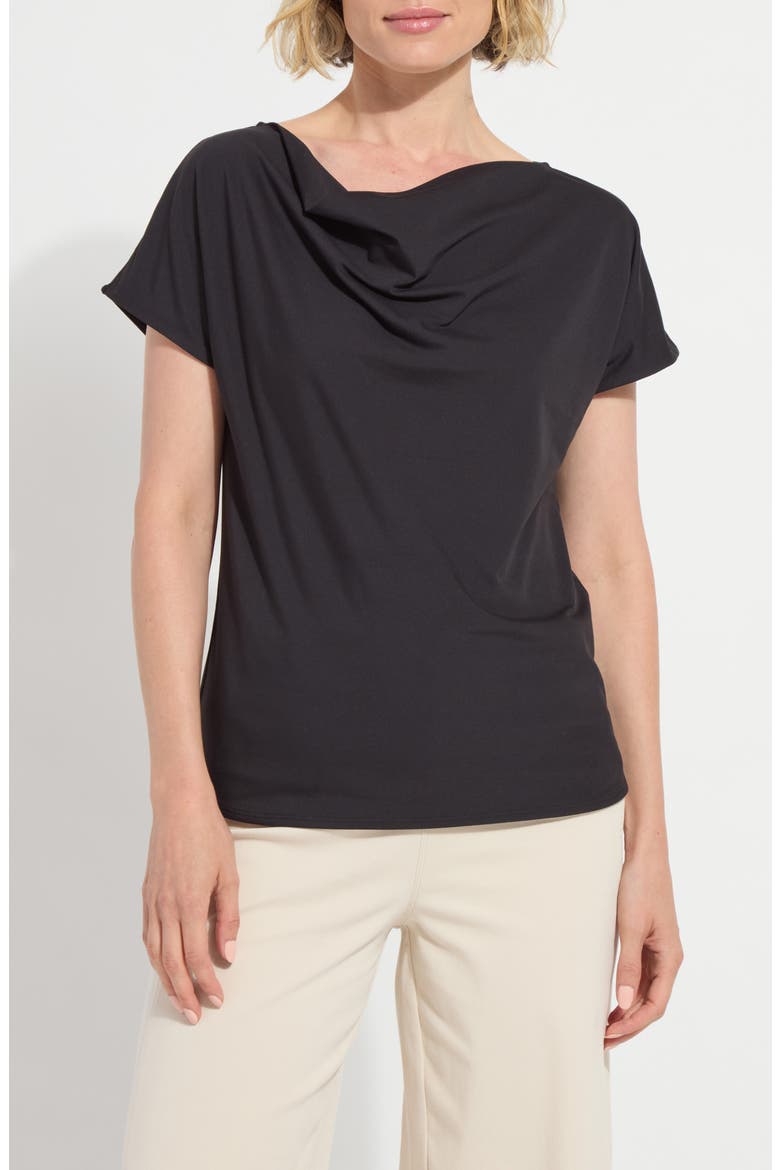 Ensley Cowl Neck Top, Main, color, BLACK