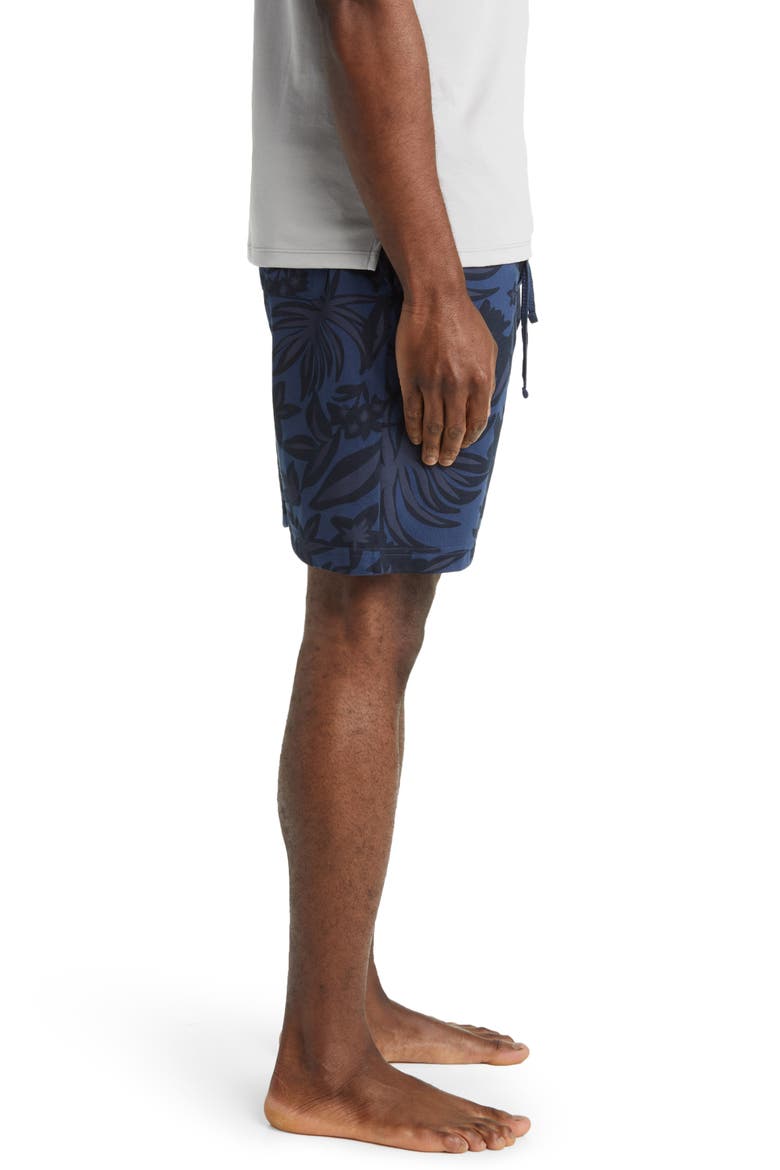 La Palmera Floral Lounge Shorts, Alternate, color, INDIGO LEAF