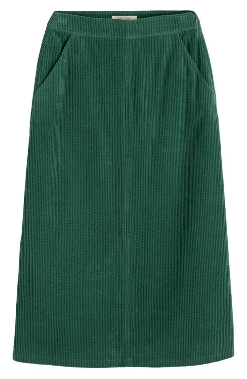 Seasalt Cornwall Window Wren Organic Cotton Corduroy Midi Skirt In Green