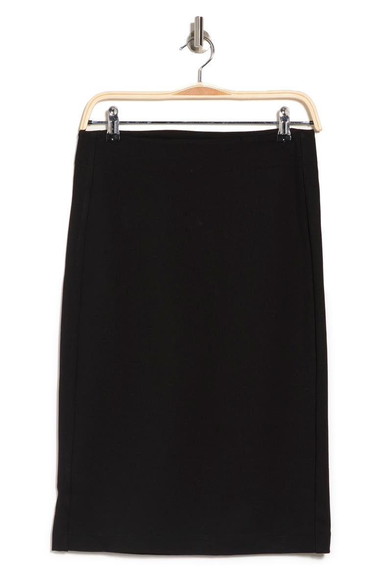 Pull-On Ponte Pencil Skirt, Alternate, color, BLACK