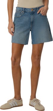 KUT from the Kloth Hailey Raw Hem High Waist Denim Bermuda Shorts