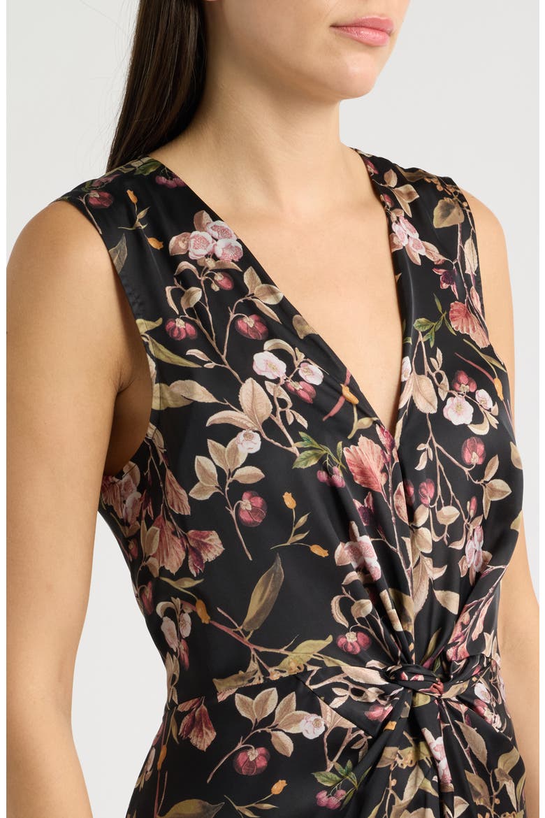 Floral Print Sleeveless Maxi Dress, Alternate, color, BLACK/ MULTI