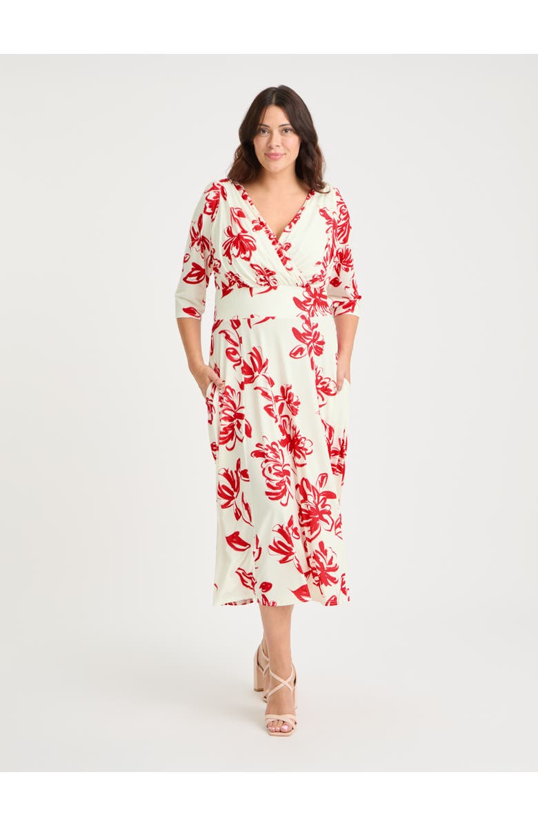 Scarlett & Jo Helena Jersey Midi Dress, Main, color, Ivory Red