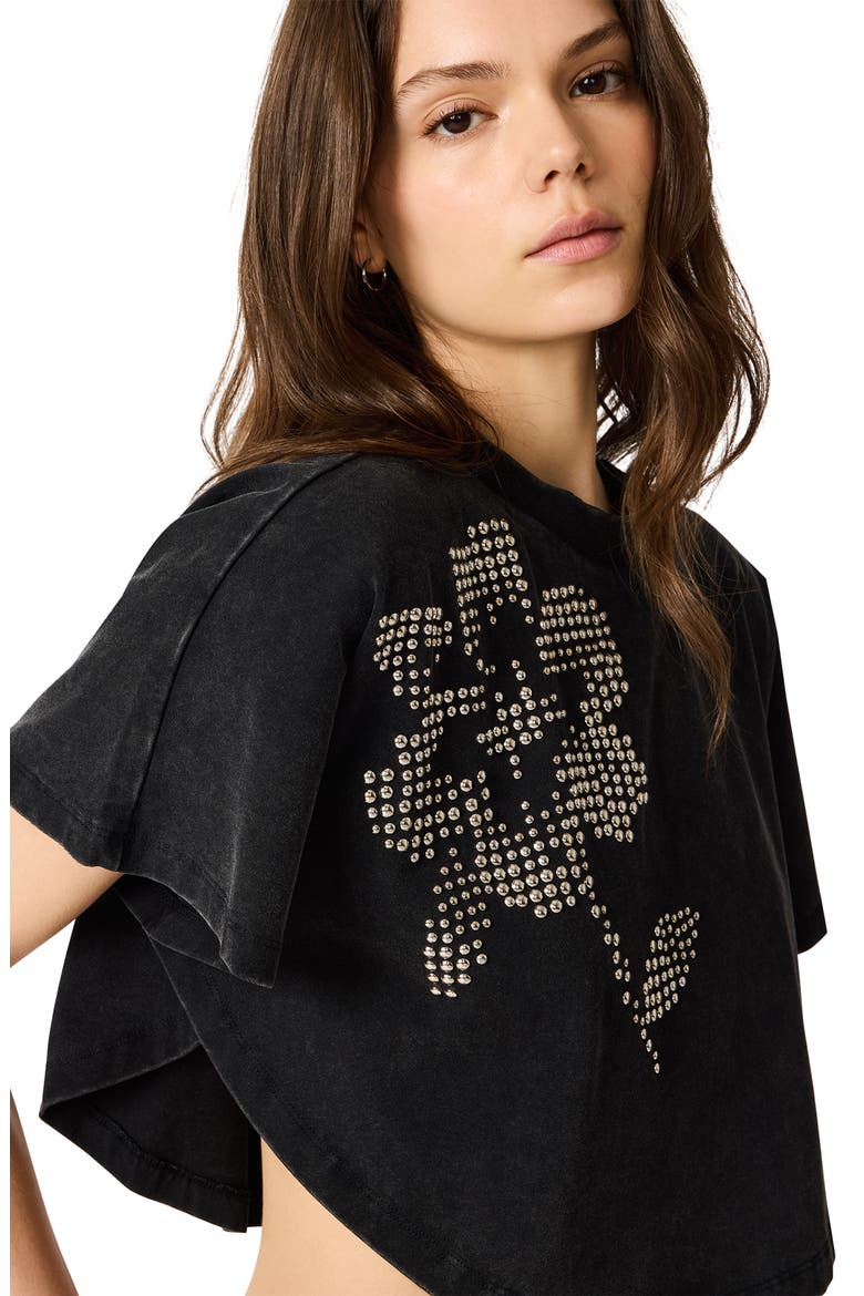 Callum Embellished Floral Graphic Top, Alternate, color, BLACK