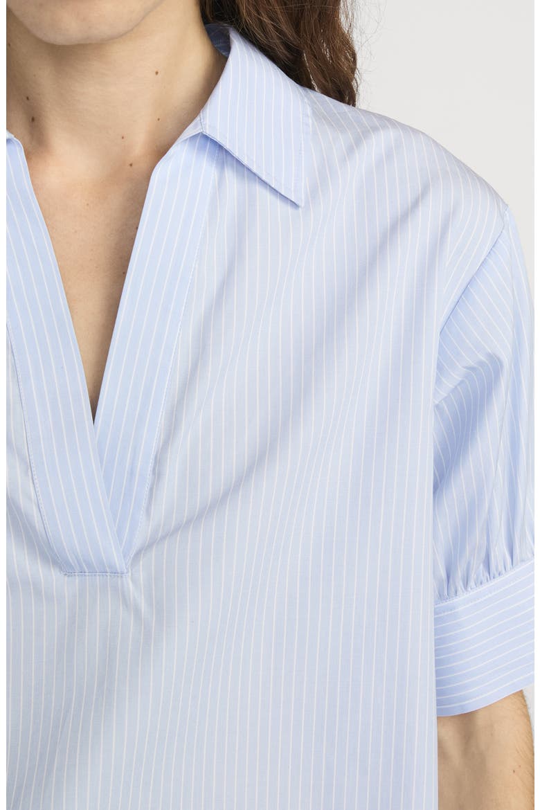 The Stripe V-Neck Popover Top, Alternate, color, VENICE BLUE MULTI