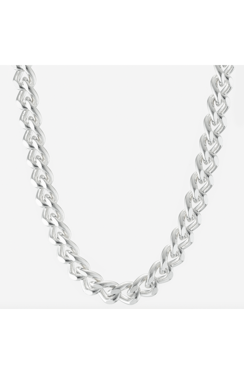 7879 Wide Filed Curb Chain Necklace, Main, color, Silver