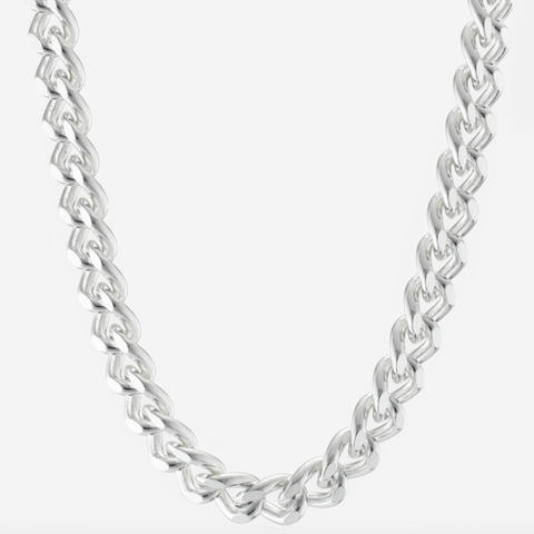 Wide Filed Curb Chain Necklace