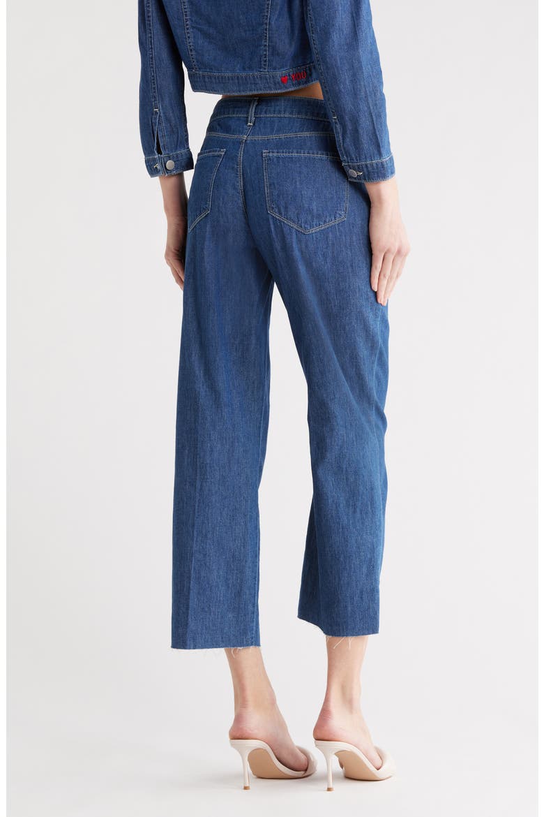 Wanda High Waist Raw Hem Crop Wide Leg Jeans, Alternate, color, SPOKANE