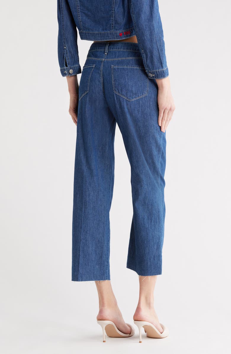L'AGENCE Wanda High Waist Raw Hem Crop Wide Leg Jeans, Alternate, color, Spokane