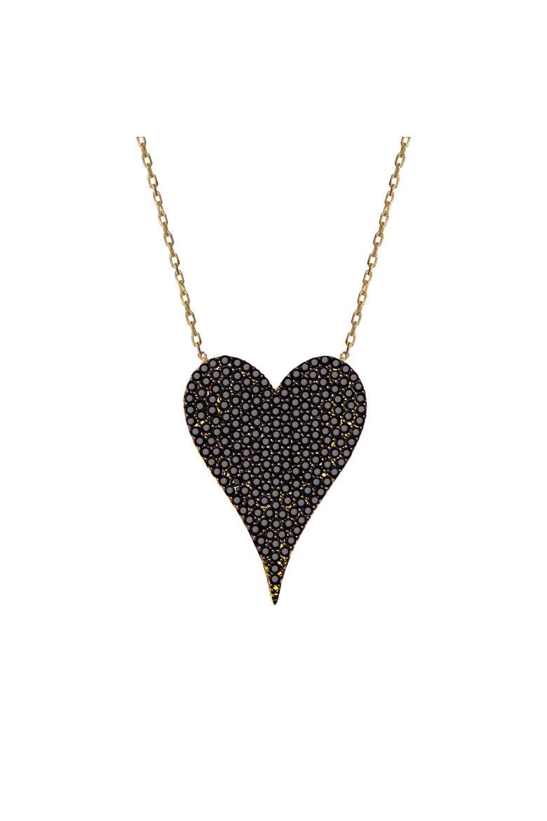 Elongated Black Heart Necklace, Main, color, Black
