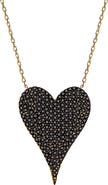 Gemma Azzurro Elongated Black Heart Necklace