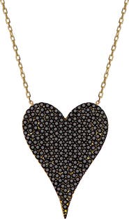 Gemma Azzurro Elongated Black Heart Necklace