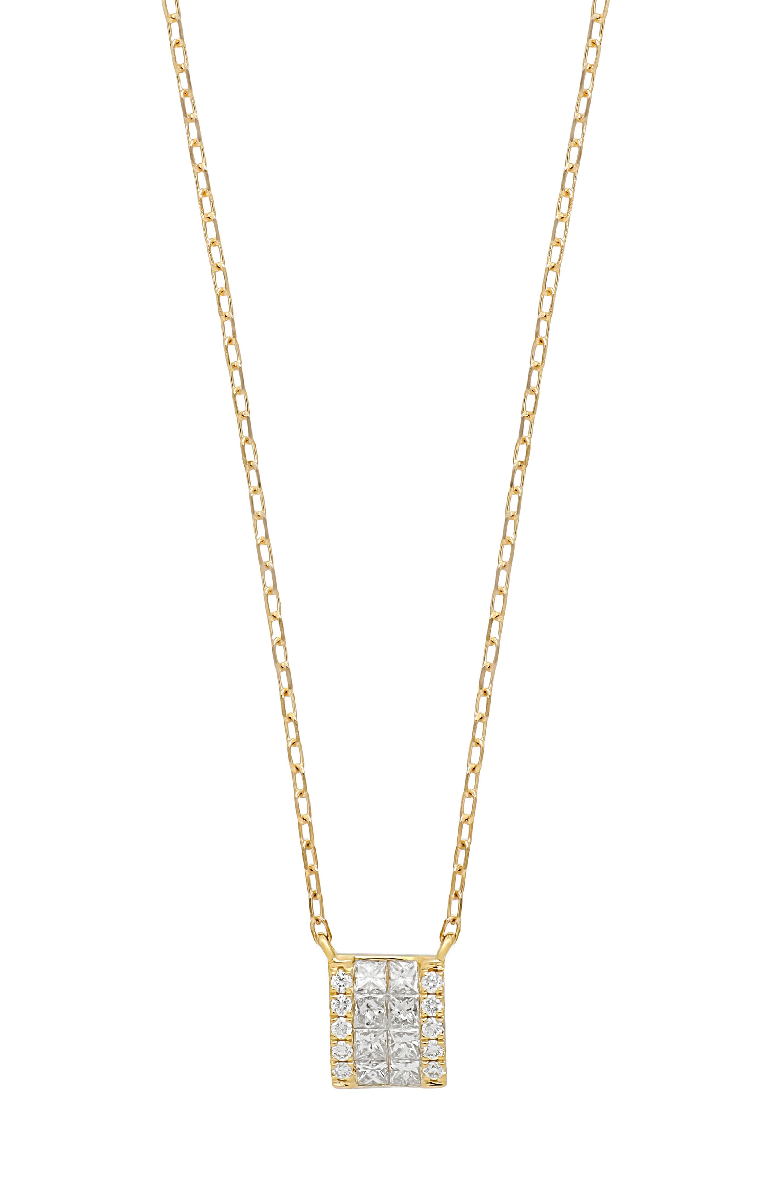 Bony Levy Gatsby Diamond Square Pendant Necklace