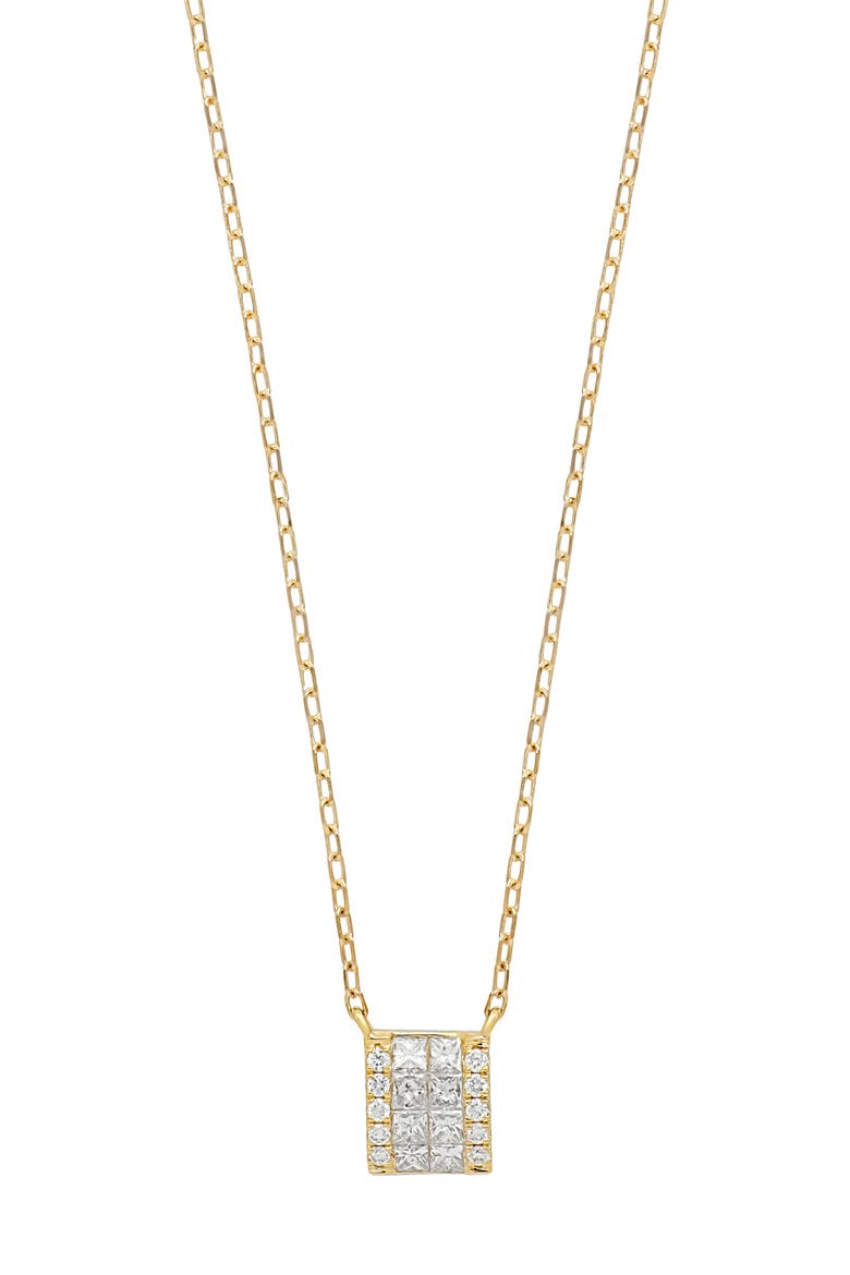 Gatsby Diamond Square Pendant Necklace (Nordstrom Exclusive), Main, color, 18KY