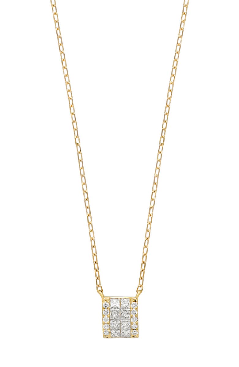 Bony Levy Gatsby Diamond Square Pendant Necklace, Main, color, 18K Yellow Gold