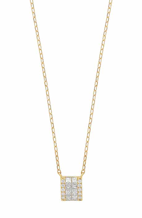 Bony Levy Gatsby Diamond Square Pendant Necklace