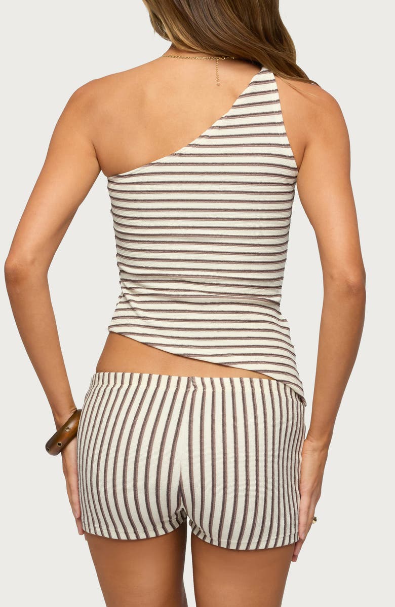 EDIKTED Abril One-Shoulder Stripe Tank, Alternate, color, Beige