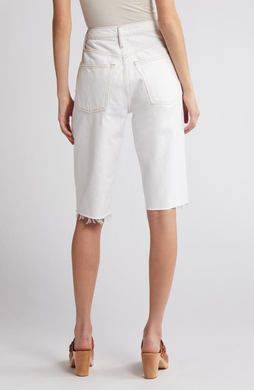 Frame High Waist Raw Hem Denim Shorts In Au Natural Clean