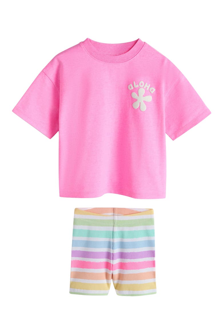 Kids' Cotton T-Shirts & Shorts Assorted 4-Pack, Alternate, color, PINK