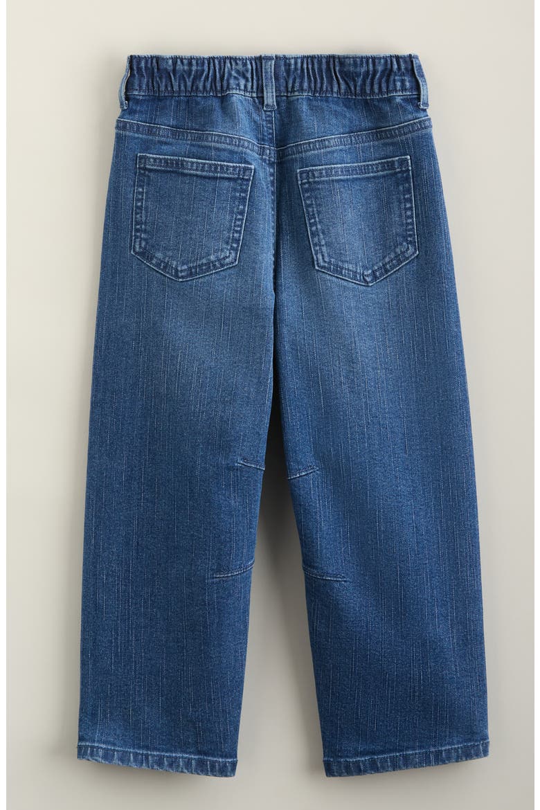 Kids' Bow Embroidered Barrel Jeans, Alternate, color, MID INDIGO WASH BOWS