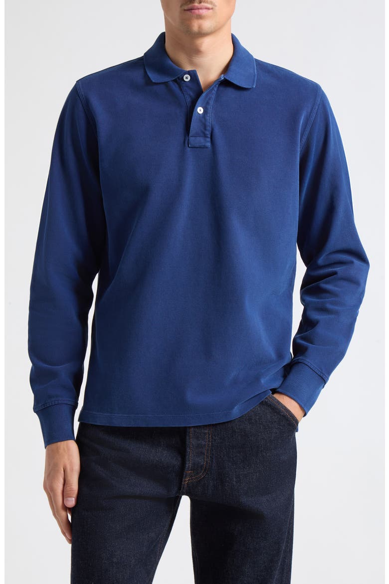 Cotton Piqué Polo, Main, color, INDIGO 250