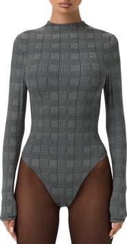 Naked Wardrobe Naked Snakeskin Print Long Sleeve Bodysuit