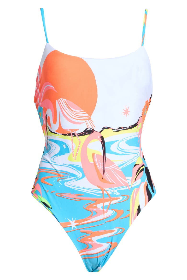 Luster One-Piece Swimsuit, Main, color, OPEN WHITE