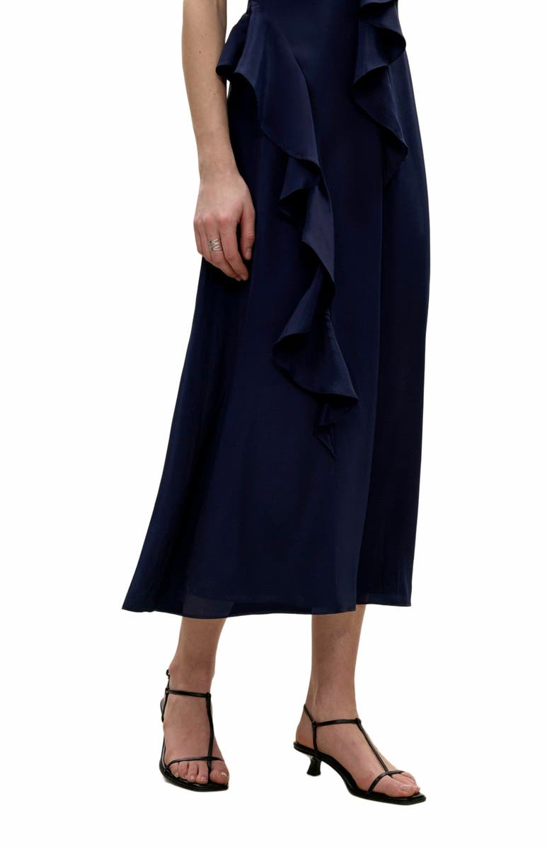 Rebecca Taylor Irie Silky Dress, Alternate, color, Navy