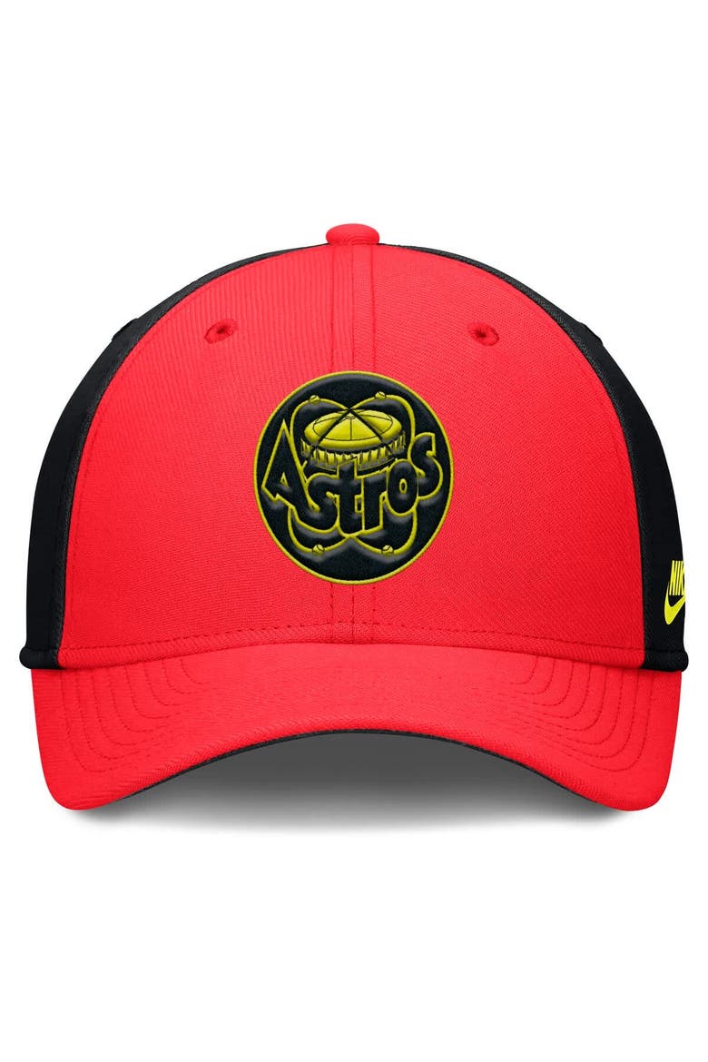 Men's Nike Crimson/Black Houston Astros Neon 90s Rise SwooshFlex Hat, Alternate, color, Crimson