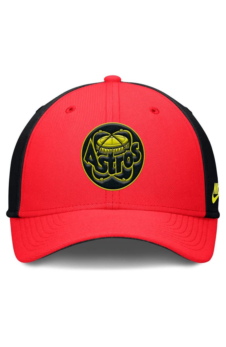 Nike Men's Nike Crimson/Black Houston Astros Neon 90s Rise SwooshFlex Hat, Alternate, color, Crimson