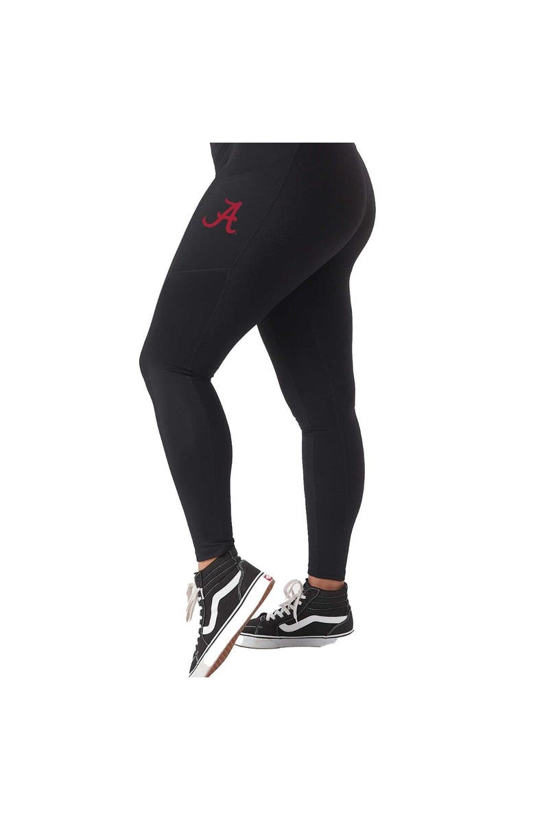KADYLUXE Women's  Black Alabama Crimson Tide 7/8 Mixed Media Pocket iLeggings, Main, color, Black