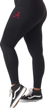 KADYLUXE Women's Black Alabama Crimson Tide 7/8 Mixed Media Pocket iLeggings