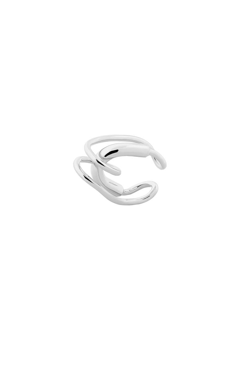 PIERETTI Clau twisted  ear cuff, Main, color, Silver Plate