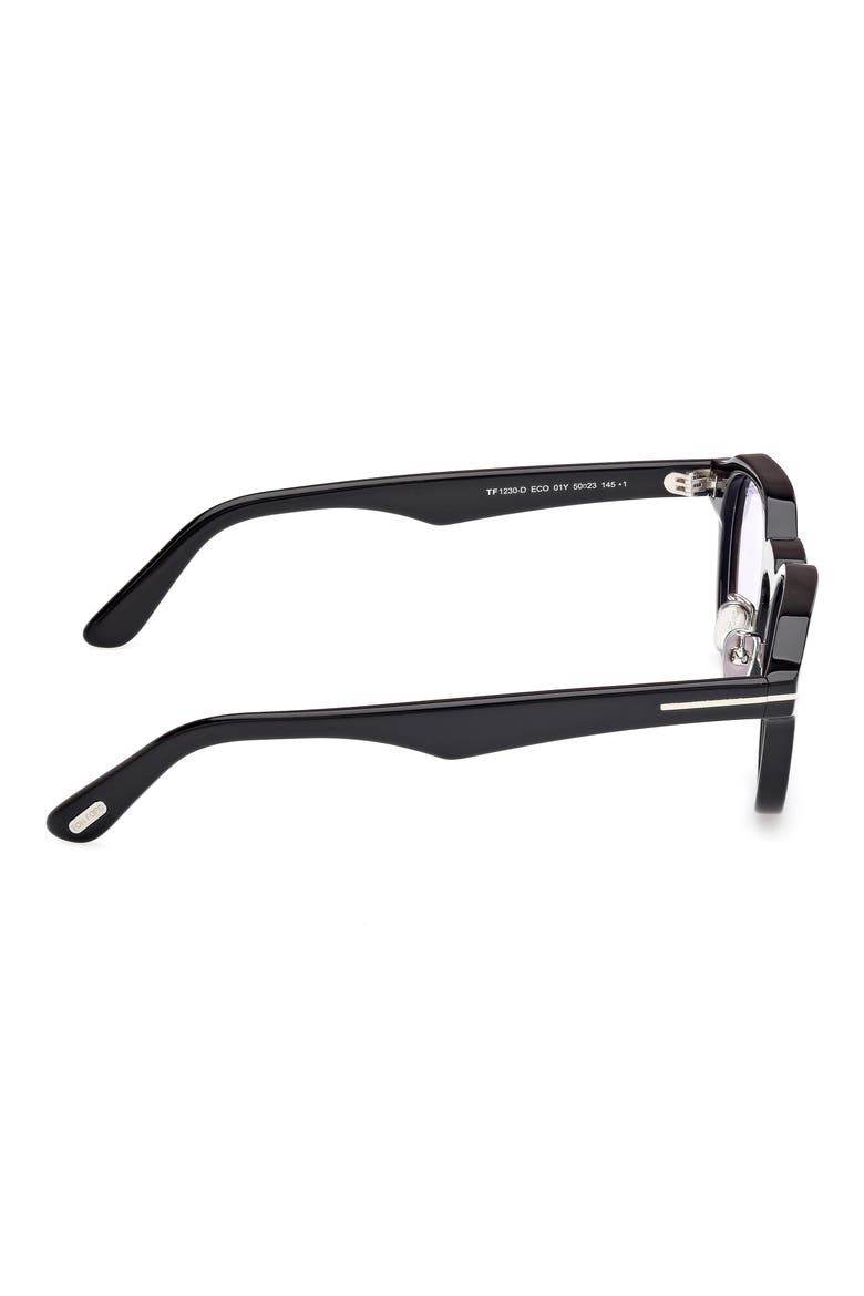 50mm Square Tinted Glasses, Alternate, color, SHINY BLACK / VIOLET