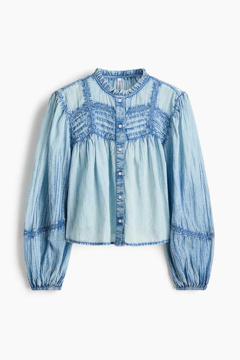 Denim-look Cotton Blouse