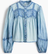 H&M Denim-look Cotton Blouse