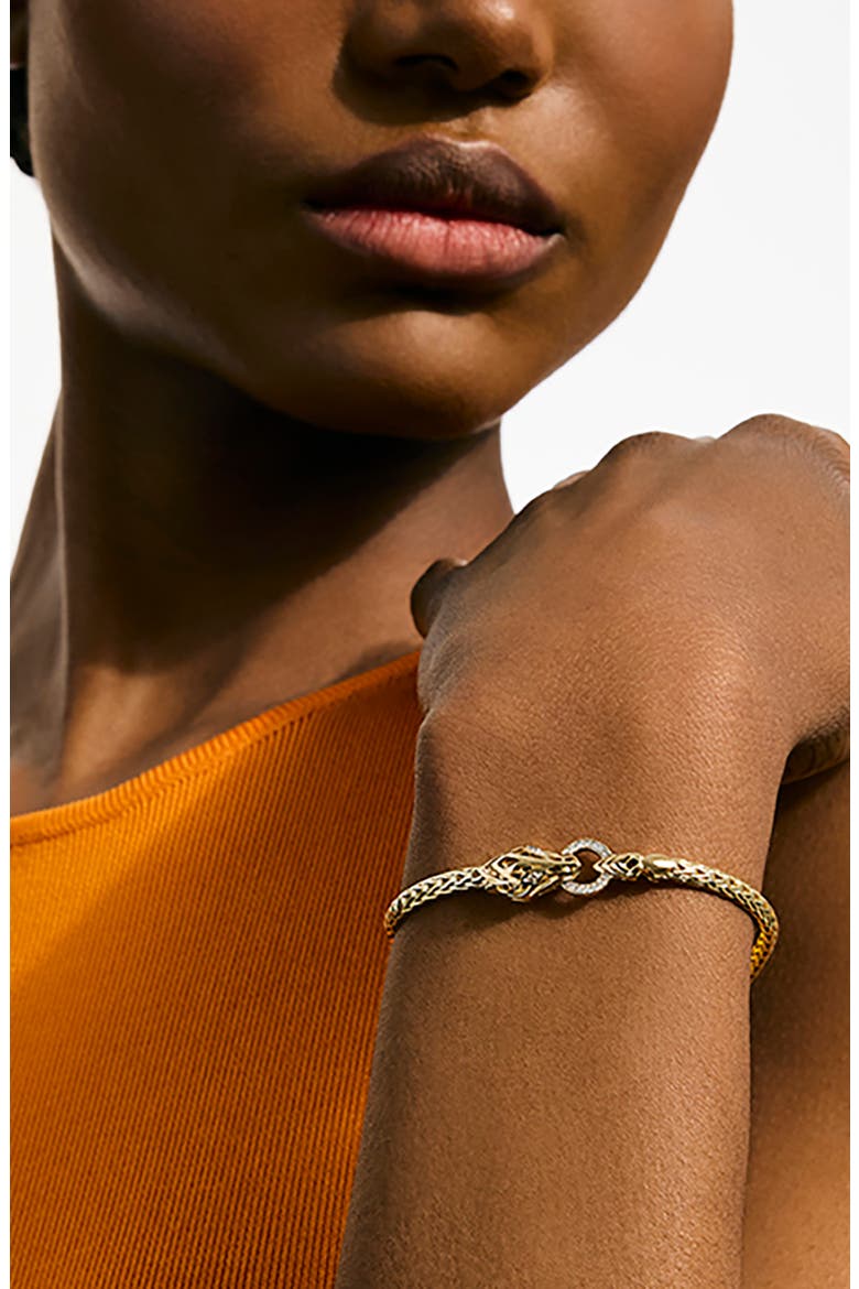 Naga Bracelet, 14K Gold, Diamonds, Alternate, color, GOLD