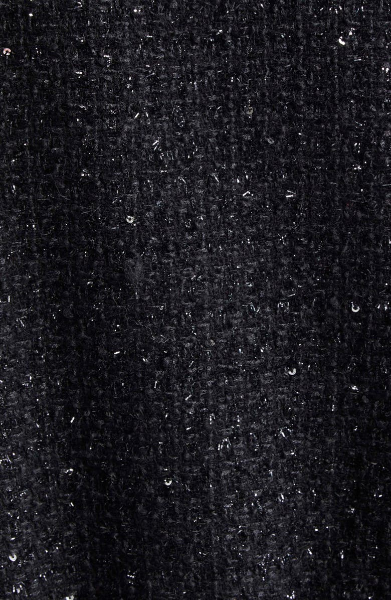 Emporio Armani Metallic Tweed Jacket, Alternate, color, Solid Black