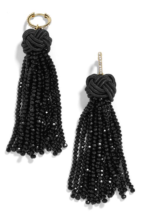 Tassel Drop Huggie Earrings