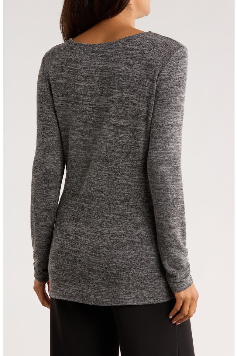 Scalloped Hem Long Sleeve Top, Alternate, color, CHARCOAL