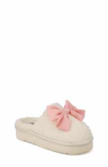 MIA Kids' Kinslee Bow Faux Shearling Slipper